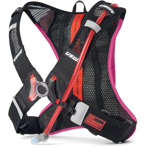 USWE Race 2.0, Ultra Lightweight Hydration Backpack with 2.0L / 70oz Water Bladder, Leak Proof Pack for Gravel, MTB, Running, Hiking, Cycling, Camping, Biking for Men,Women - color: Pink