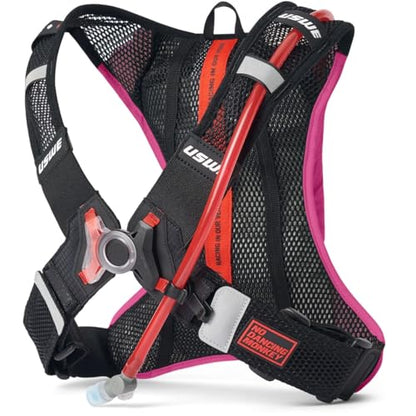USWE Race 2.0, Ultra Lightweight Hydration Backpack with 2.0L / 70oz Water Bladder, Leak Proof Pack for Gravel, MTB, Running, Hiking, Cycling, Camping, Biking for Men,Women - color: Pink
