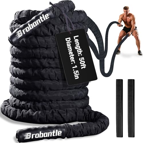 Battle Rope 1/1.26/1.5/2 Inch Diameter,Pink 30FT/40FT/50FT Exercise Workout Ropes for Home Gym Heavy Weighted Training Rope for Working Out - style: 1.5 inch 50ft