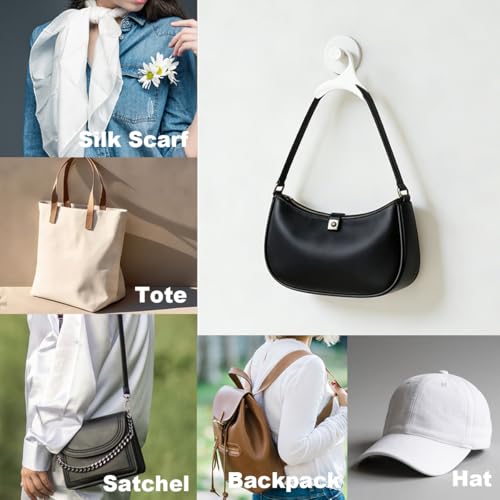 10 Pcs Purse Hanger Hook Purse Organizer Insert Hanger Holder Handbags Backpacks Arch Hook for Closet Home Storage(White) - size: White(10pcs)