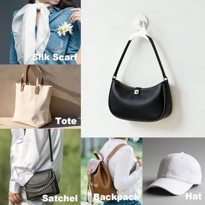 10 Pcs Purse Hanger Hook Purse Organizer Insert Hanger Holder Handbags Backpacks Arch Hook for Closet Home Storage(White) - size: White(10pcs)