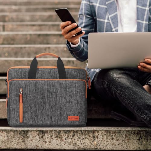 KIZUNA Laptop Case Bag 15.6 Inch Shoulder Water Resistant Handbag For 16" MacBook Pro M1 M2 M3/MacBook Air 15 M2/Lenovo IdeaPad Flex 5i/15 IdeaPad Gaming 3i/Legion Slim 5i Gen 8 - color: Brown, size: 15-15.6 Inch