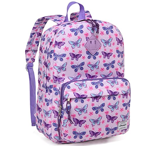 RAVUO School Backpack, Lightweight Classic Bookbag Casual Daypack for Men Women - color: Butterfly