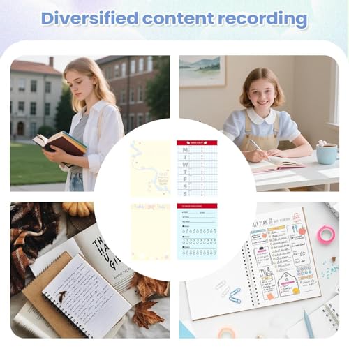 Mini Binder | M5 6-Hole Transparent Cute Binder,Pocket Planner Cover - for School Home Study Work Business Travel Daily Weekly Monthly Filing Desk Backpack Purse Tote