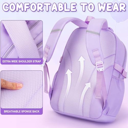 Fimibuke Backpacks for Girls, 3 PCS Waterproof School Backpack with Lunch Box & Pencil Pouch for Kids Teen Girl, Cute Bookbag School Bag for Elementary Middle High School Student Ages 6+(Khaki) - color: Khaki