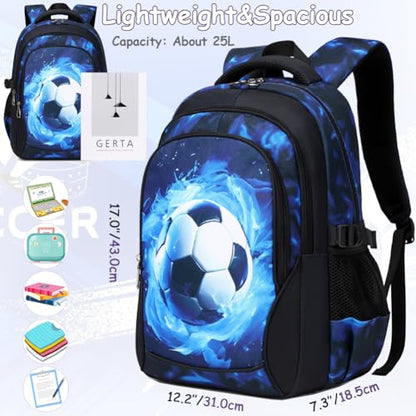 Meisohua Backpack for Boys Elementary Middle School Bags for Boy Kids Bookbags Teenager Casual Daypack Water Resistant Football Backpack - color: Black Football Backpack