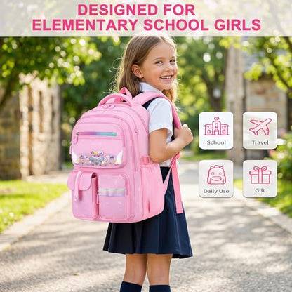 3PCS Kids Backpack Set, School Backpack with Lunch Bag & Pencil Case, Lightweight Waterproof Bookbag for Kids (Pink Sequin) - color: Pink Sequin