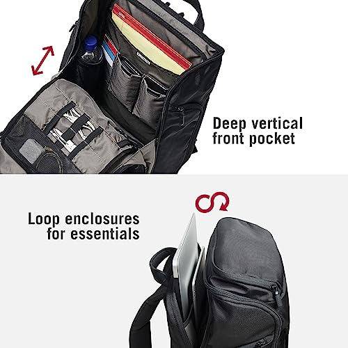 Victorinox Altmont Professional Fliptop Laptop Backpack - Tablet & Laptop Bag for Travel Accessories - Computer Backpack Includes Sleek Organizer - 26 Liters, Black