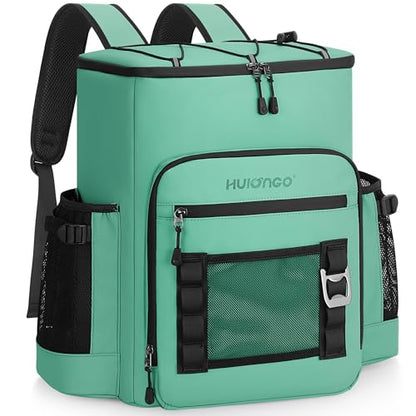 Hulongo Cooler Backpack, 30L Insulated Leakproof Soft Cooler Bag for 52 Cans, Lightweight Backpack for Beach, Picnic, Camping, Hiking, Fishing and Travel - color: Green