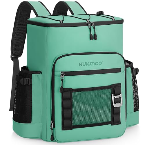 Hulongo Cooler Backpack, 30L Insulated Leakproof Soft Cooler Bag for 52 Cans, Lightweight Backpack for Beach, Picnic, Camping, Hiking, Fishing and Travel - color: Green