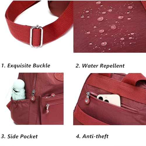 Mini Backpack Purse for Women, Stylish Daypack Shoulder Bag, Small Lightweight Daypack for Work Travle College (A- Wine Red) - color: A- Wine Red