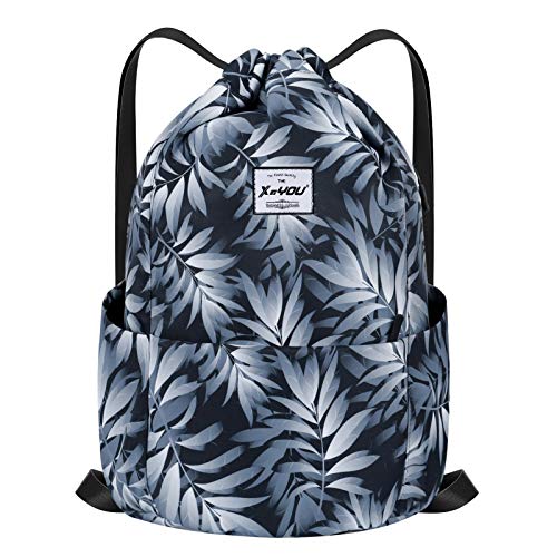 XEYOU Drawstring Sports Backpack Lightweight Gym Yoga Sackpack Shoulder Rucksack Casual Outdoor Daypack for Women and Men | Lightweight - color: Fantasy Leaves