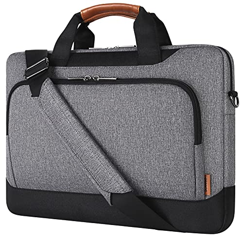 DOMISO 17-17.3 Inch Laptop Bag Briefcase Business Shoulder Bag for HP Pavilion 17/MSI GS73VR/Dell Inspiron 17, Grey - color: Grey / Black, size: 17 - 17.3 Inch