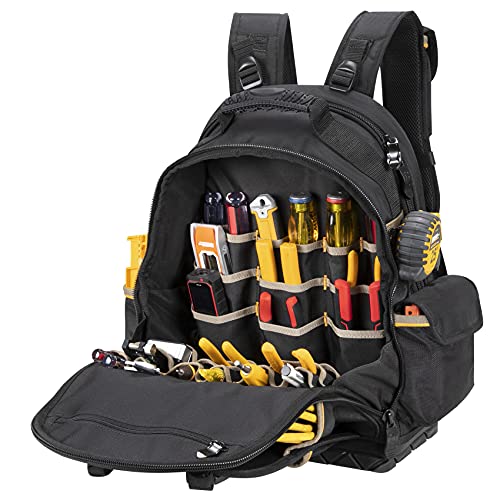 CLC Work Gear PB1133 38 Pocket Molded Base Tool Backpack, Black/Blue - style: Backpack