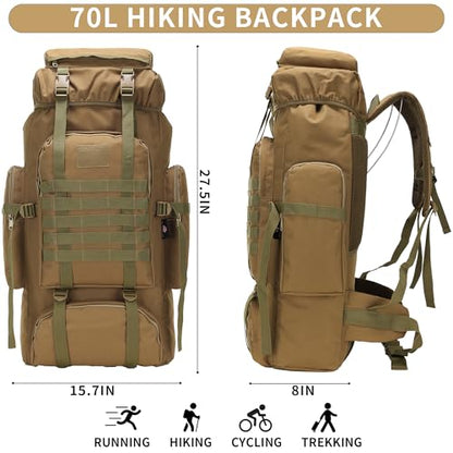 Hiking Backpack for Men 70L/100L Camping Backpack Military Rucksack Molle 3 Days Assault Pack for Climbing | Camping Backpack - color: 70l-khaki