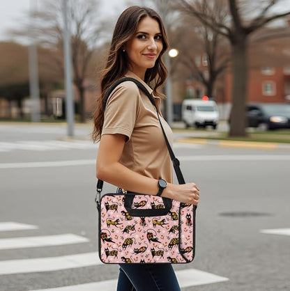 RICHEN 10 inch Messenger Bag Carrying Case with Handle Accessory Pocket Fits 7 to 10-Inch Laptops/Notebook/Kids Tablet (7-10.2 inch, Flowers Cats) - color: Flowers Cats, size: 7-10.2 inch