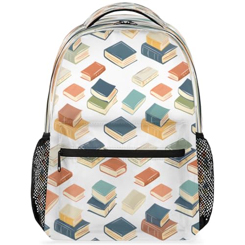 Colorful Books Laptop Backpack for Women 17 inch Backpacks Lightweight Computer Bag Rucksack Casual Daypack Work Travel - color: Multicolor-9