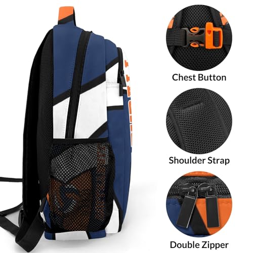 Volleyball Blue Orange Shoulders Bag Backpacks Casual Daypacks for Women Men Party Sports - color: Muilti 23