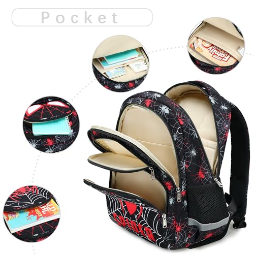 abshoo Cute Spider School Backpack For Boys Elementary Kindergarten Kids School Bag (Spider Black) - color: Spider Black