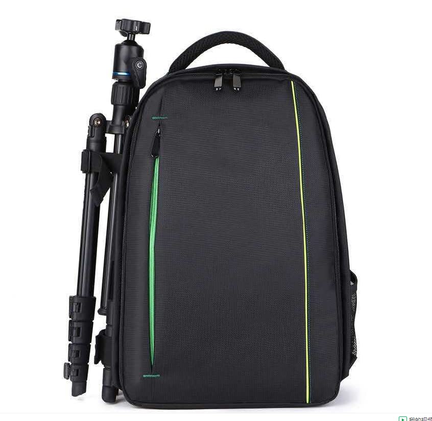 Camera SLR Bag Waterproof Large Capacity Shoulder Outdoor Photography Travel Backpack Camera Bag Case (Green) - color: Green