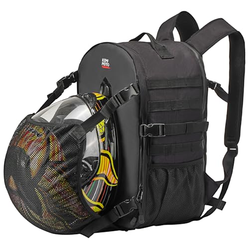 KEMIMOTO Motorcycle Helmet Backpack, 35L Storage Bag with Expandable Hidden Net for Full Face Helmet, Riding & Daily Commute Gift for Men - size: 35L