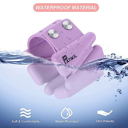 PATIKIL Adjustable Wrist Weights Set of 2, 2Lbs Total (1lb Each) Silicone Ankle Walking Weights for Women Men Bracelets for Training Yoga Jogging Aerobics - color: Purple