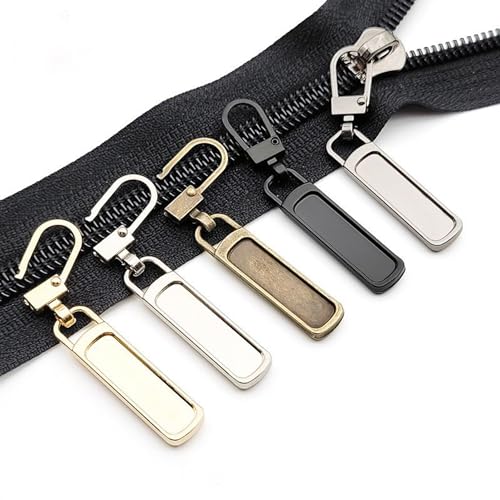 Zipper Pull Replacement, Detachable Zipper Pull Tabs for Jackets Backpacks Luggage Purses Coats – Easy to Install, Durable Zinc Alloy – Available in Black, Gold, Silver (6 Pack Silver) - color: Silver