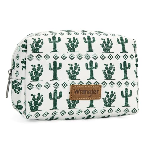 Montana West X Wrangler Travel Makeup Bag Waterproof Cosmetic Bag Portable Makeup Pouch for Women Large Toiletry Bag - color: Green
