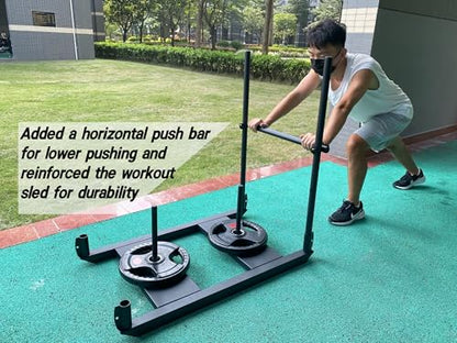 Weight Sled for Training Push Pull Workout Sled Football Speed Training Equipment Fitness Sled for Athletic Exercise, Speed Improvement and Strength Training