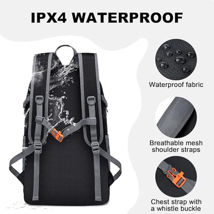 MIYCOO Backpack - Ultra Lightweight Packable Backpack for Travel Camping, Hiking Back Pack Waterproof Foldable Daypack for Men Women Charcoal Black - color: Charcoal Black