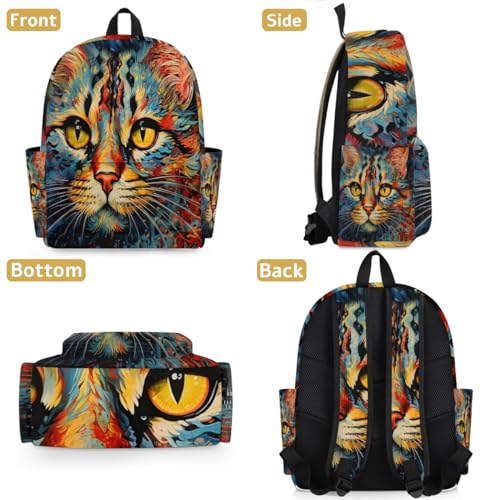QsirBC Cat Adorable Style Small Travel Backpack Casual Daypack Backpacks Lightweight Waterproof College Bookbags for Women Gift - color: Cat Adorable Style