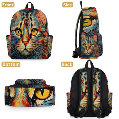 QsirBC Cat Adorable Style Small Travel Backpack Casual Daypack Backpacks Lightweight Waterproof College Bookbags for Women Gift - color: Cat Adorable Style
