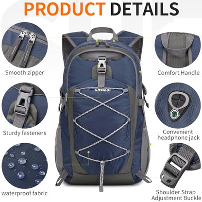 40L Hiking Backpack Lightweight Daypack Waterproof Travel Camping Backpack for Men Women Sport Packable - color: A5-royal Blue