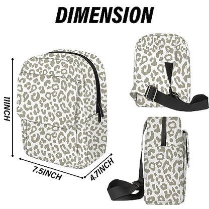 Cute Small Camera Bag with Photographer Camera Sling Bag Waterproof Dslr Camera Case Compatible with Nikon Sony Lightweigth for Women or Men（Grey Leopard Cheetah Print） - color: Grey-d20