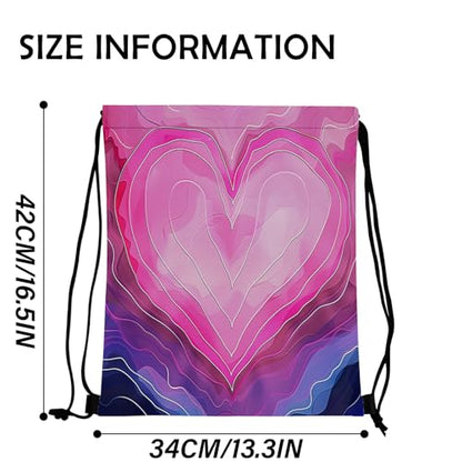 Drawstring Backpack Draw String Bag Waterproof for Sports Gym Beach Travel Cute Aesthetic Sackpack Men Women (13"×17")-Dark Pink - color: S-22-pink