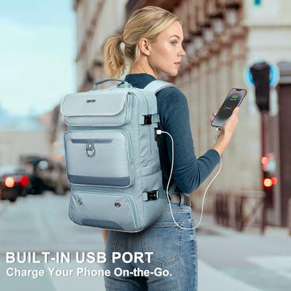 PIJUSHI Carry on Travel Backpack for Women Convertible Duffel Bag Backpack Large Luggage Rucksack Fit 16 Inch Laptop(PE039 Blue) - color: Blue