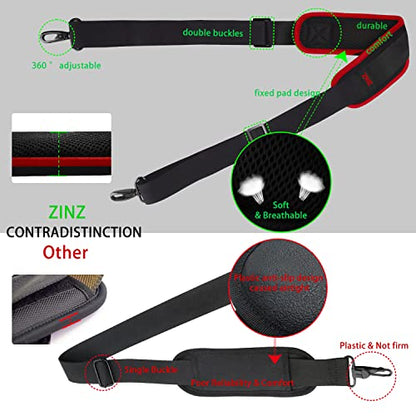 ZINZ 79 inch Shoulder Strap, Extra-thick Fixed Cushion Pad and Dual Clasps Universal Replacement Strap with Metal Swivel Hooks for Laptop Bags, Luggage Bags, Camera, Crossbody (200cm,Wine Edge) - color: Wine Edge