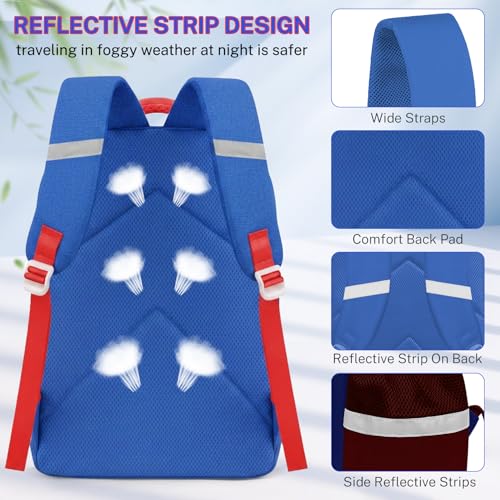 School Backpacks for Boys - Gamer Boys Backpack for Kids Teens, Multifunctional Bookbag for Elementary Middle School Students, 17″ Video Game Travel Bag Ages 6-18 - color: Red-blue-backpack Only
