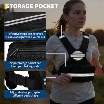 Adjustable Weighted Vest, Neoprene Weight Vest for Jogging,Walking, Running with Reflective Strips and Mesh Pockets - size: 4-20 LBS