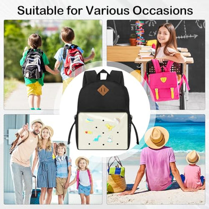 Kids Backpack for Boys Girls 3-12Years, Kid School Backpacks with Shoe Charm Slot - Book Bag for School (Cream) - color: White