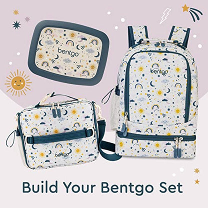 Bentgo Kids 2-in-1 Backpack & Insulated Lunch Bag - Durable 16” Backpack & Lunch Container in Unique Prints for School & Travel - Water Resistant, Padded & Large Compartments (Friendly Skies) - color: Friendly Skies