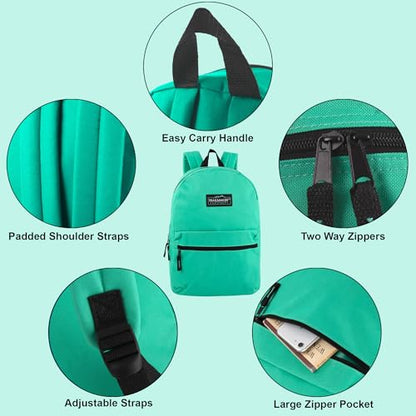 Trail maker Classic 17 inch Backpacks with Adjustable Padded Straps | School Backpacks for Girls, Boys (Aqua) - color: Aqua