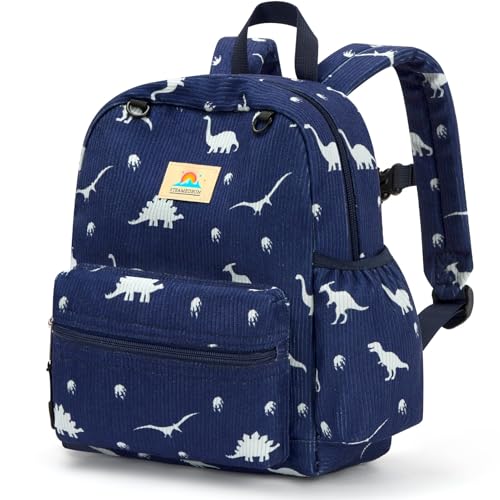 STEAMEDBUN Corduroy Toddler Backpack for Boys 2-4: Kids backpack for Boys Girls - 12 inch Preschool Kindergarten Backpacks - Dinosaur - color: Dinosaur Blue Corduroy, size: MINI-12"H(not fit folder)