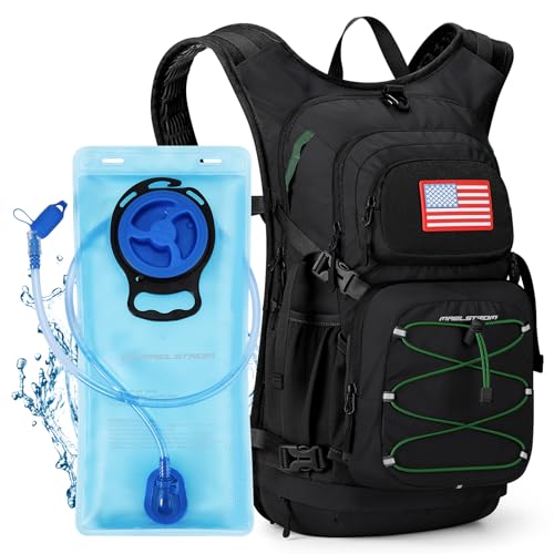 Maelstrom Hydration Hiking Backpack with 2L/3L Water Bladder, High Flow Bite Valve Water Backpack for Men Women Lightweight Insulation for Hiking, Cycling, Running, Climbing, Camping - color: 1.Black, size: 3L Bladder