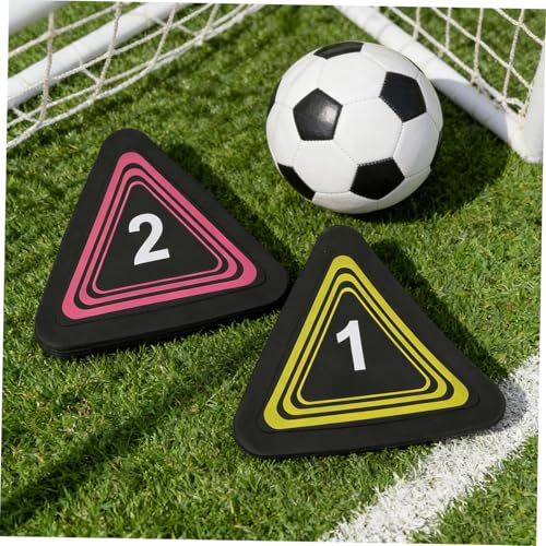 TOYANDONA 10pcs Non-Slip Football Triangle Field Markers with Numbers 1-10, Gym Agility Dots for Basketball Speed Training and Fitness Drills