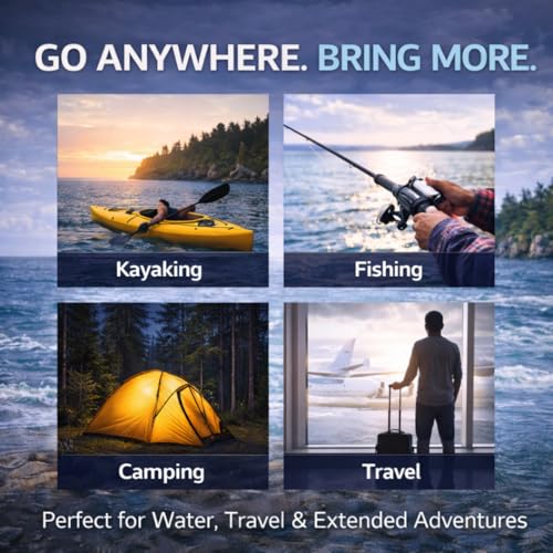 Malo’o 45L Waterproof Dry Bag Backpack – Heavy Duty Roll Top Fishing & Beach Backpack, IPX6 Water Resistant Gear Bag for Kayaking, Camping, Surf, Travel & Outdoor Adventure - color: Blue
