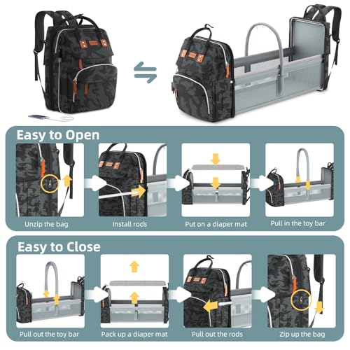 ISMGN Diaper Bag Backpack with Changing Station, Large Diaper Bag, Multifunctional Diaper Bag, Baby Bag, Camo - color: Updgrade Camo