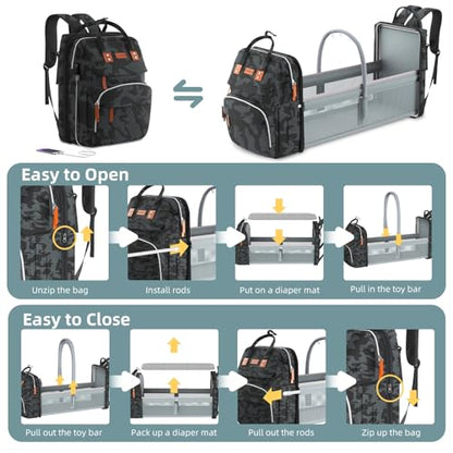 ISMGN Diaper Bag Backpack with Changing Station, Large Diaper Bag, Multifunctional Diaper Bag, Baby Bag, Camo - color: Updgrade Camo