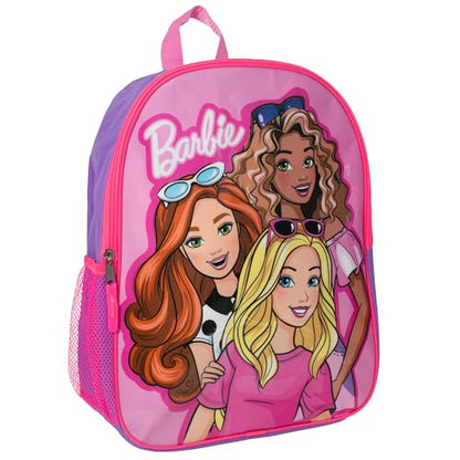 AI ACCESSORY INNOVATIONS Barbie Backpack for Girls, Elementary School Book Bag with Padded Straps, Pink - color: Brabie