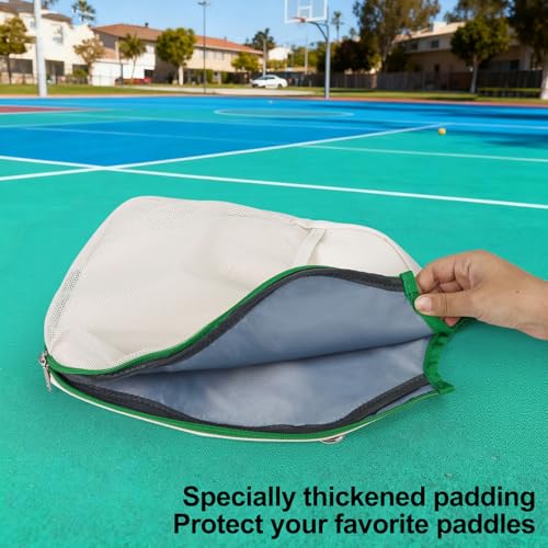 LAKE OF FIRE Pickleball Paddle Cover Crossbody Bag with Adjustable Strap Pickle ball Sling Bag Lightweight Pickleball Gifts for Men and Women - color: Green